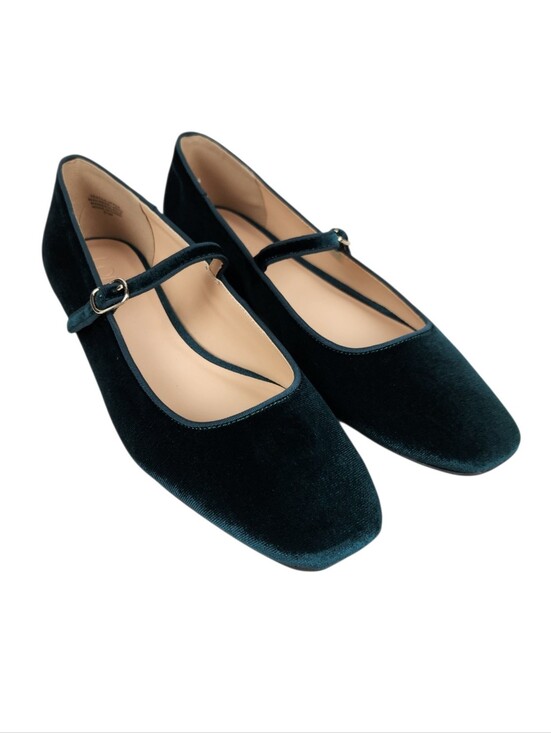 LOFT Shoes - LOFT Brillant Emerald Green Velvet Missy Ballet Flats 751229 NWT Womens Size 8.5